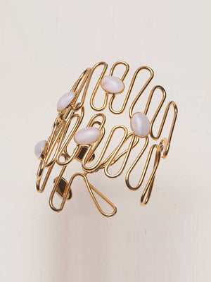Cuff Bracelet Off-White Stones