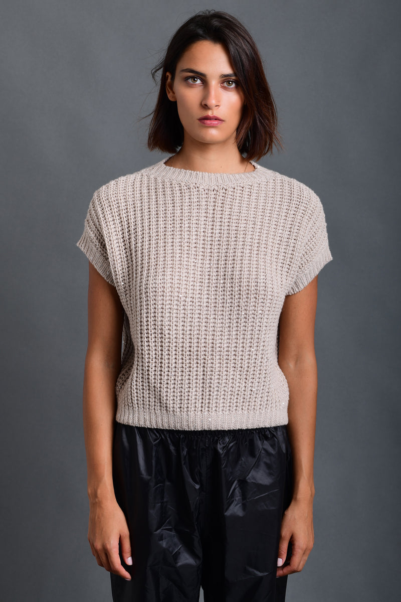 Women's Sweater Wool Crewneck Taupe