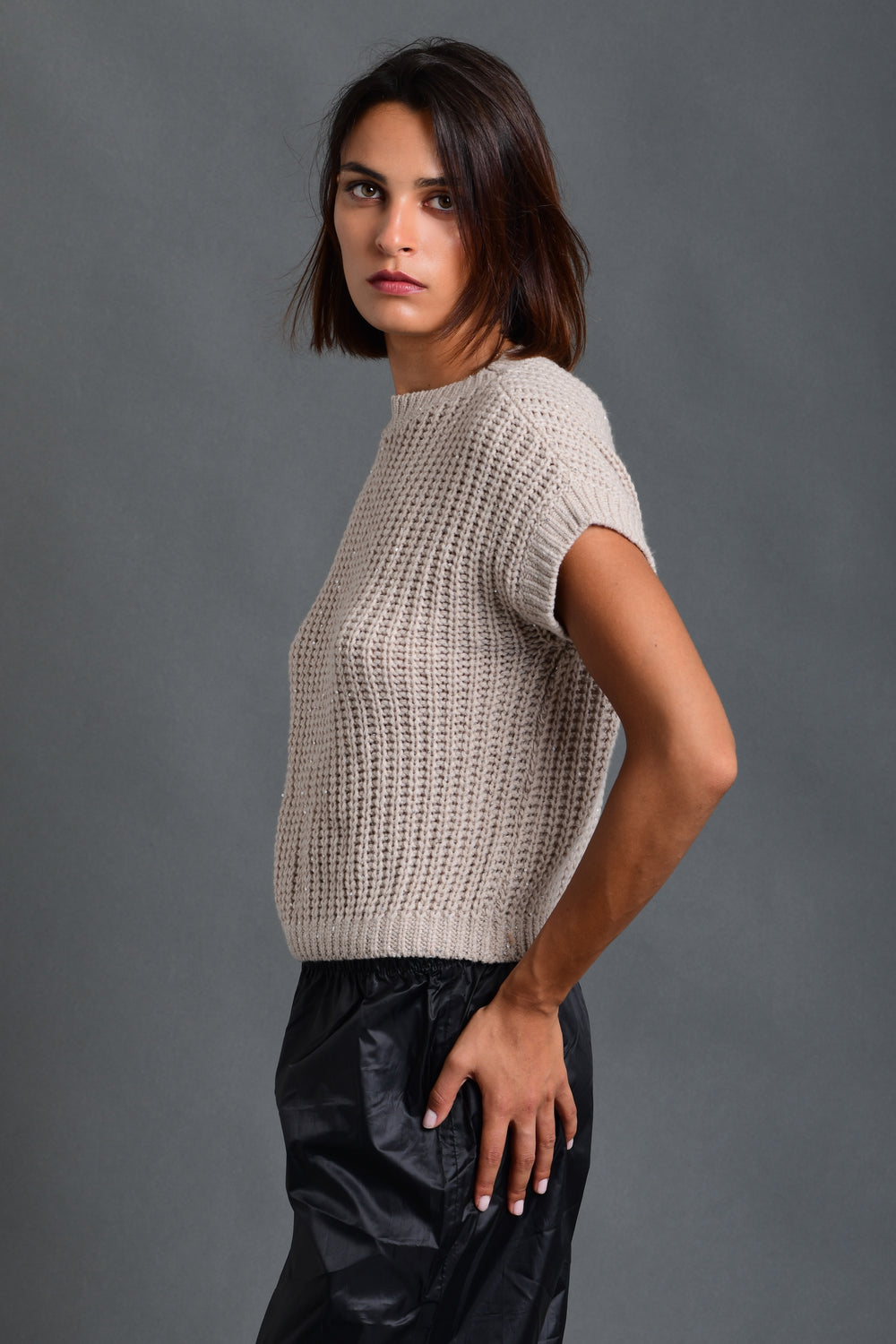Women's Sweater Wool Crewneck Taupe