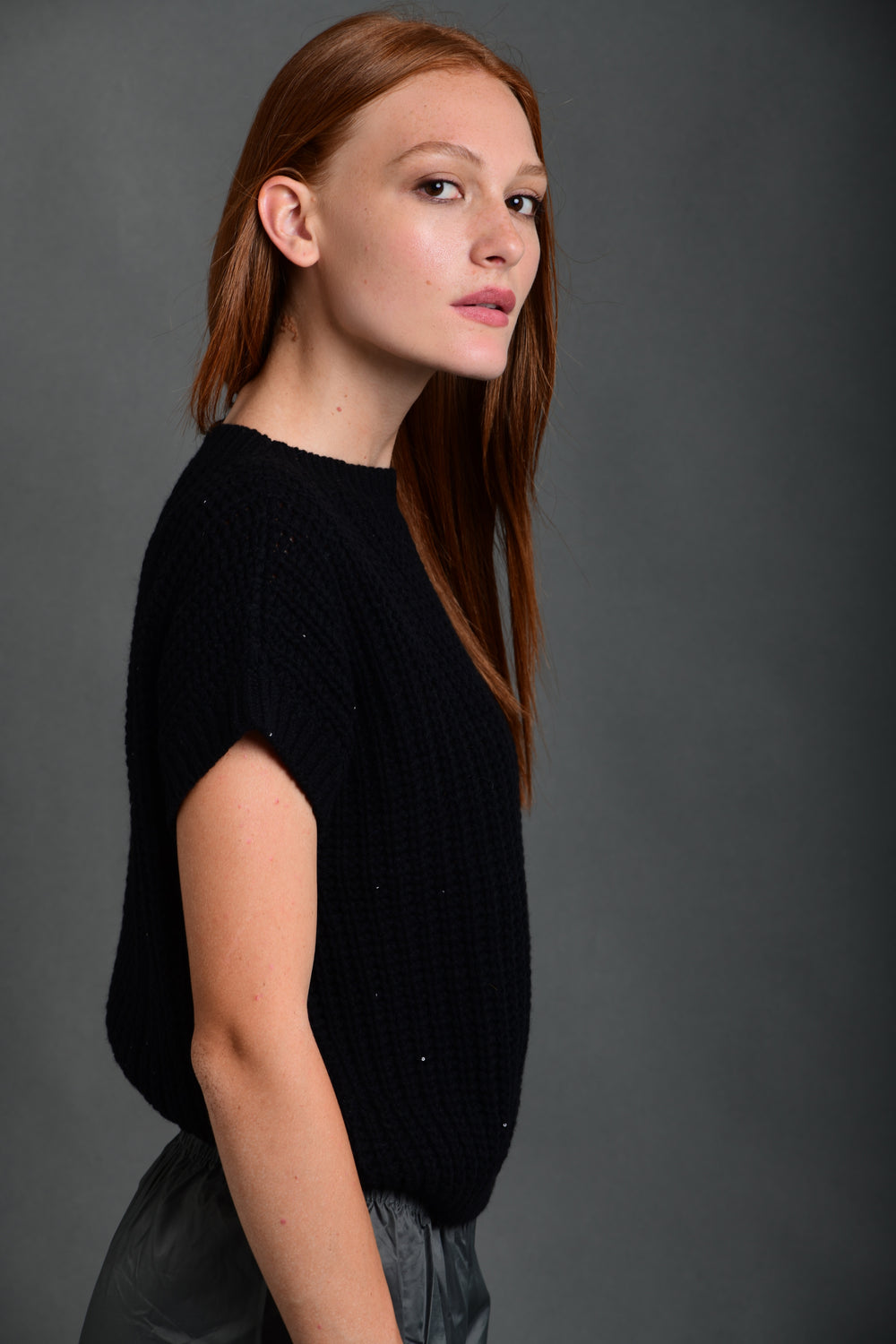 Women's Sweater Wool Crewneck Black