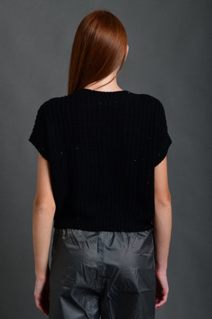 Women's Sweater Wool Crewneck Black
