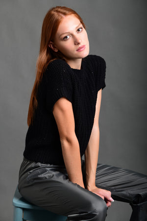 Women's Sweater Wool Crewneck Black
