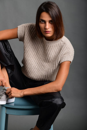 Women's Sweater Wool Crewneck Taupe