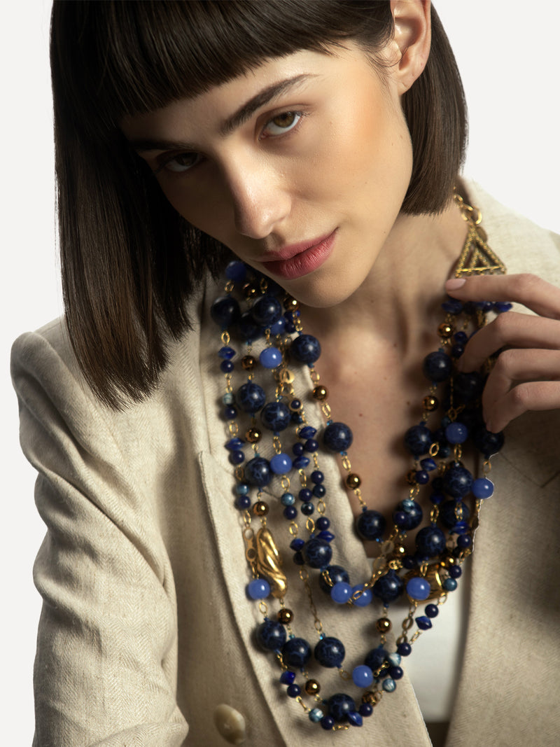 Necklace Blue Azure Beads