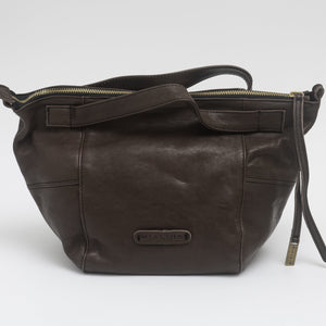 Women's Leather Shoulder Bag "Chicca" Cioccolato