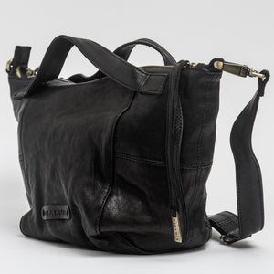 Women's Leather Shoulder Bag "Chicca" Nero