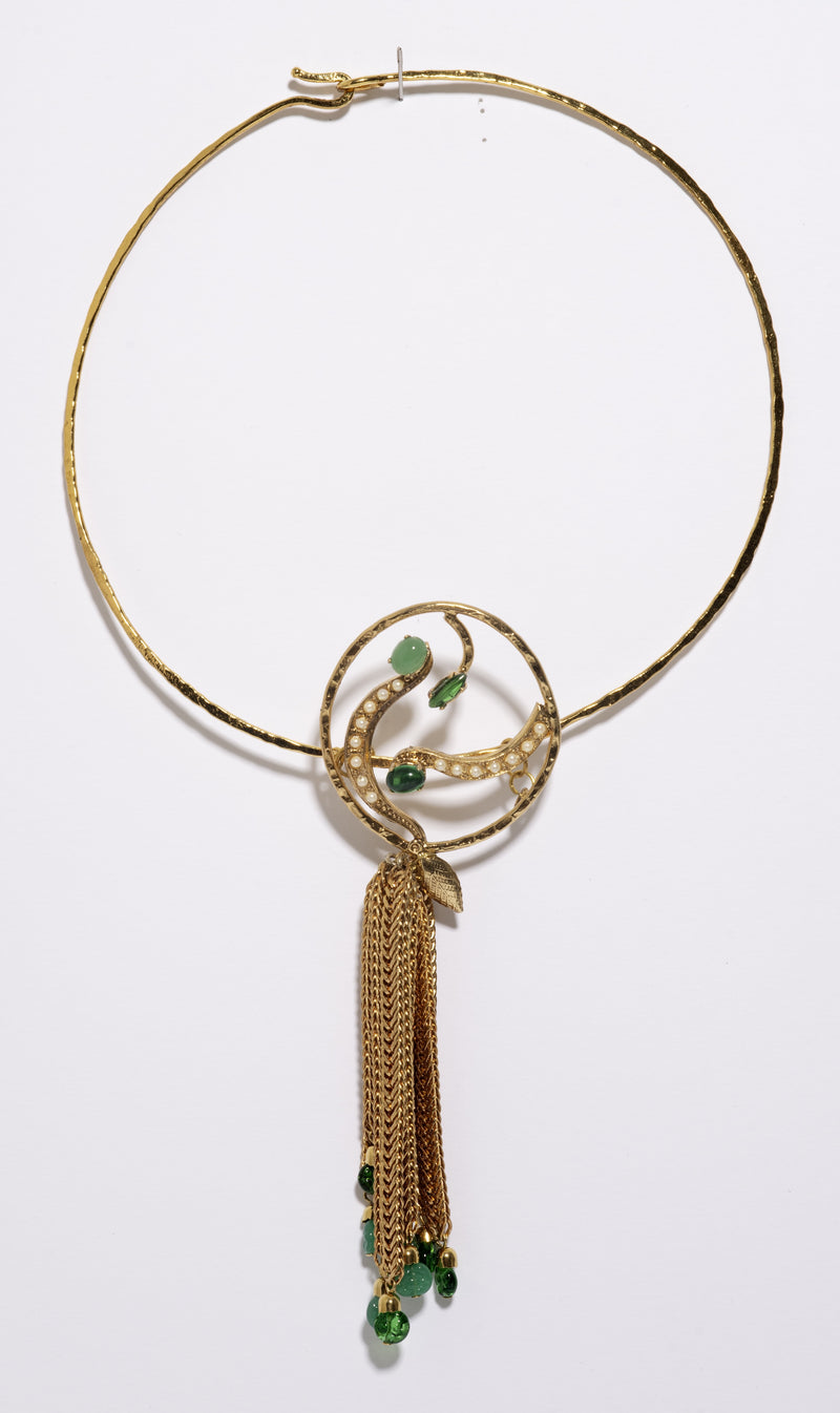 Necklace Choker Green Beads
