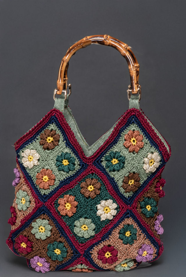 Women's Crochet Tote Bag "Giardino Fiorito"
