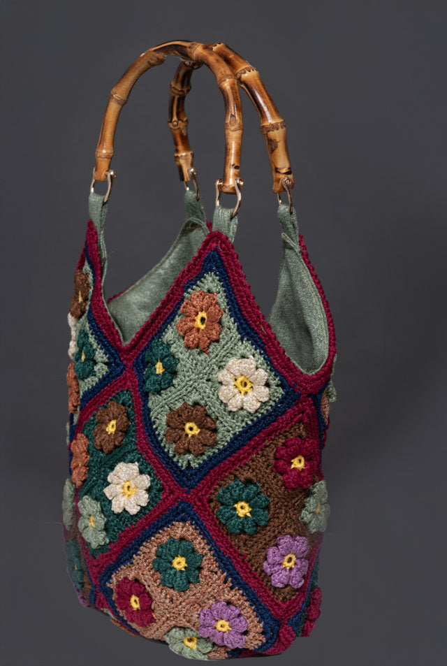 Women's Crochet Tote Bag "Giardino Fiorito"