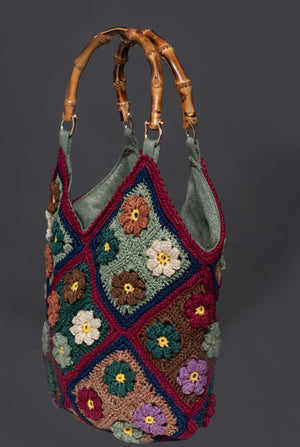 Women's Crochet Tote Bag "Giardino Fiorito"