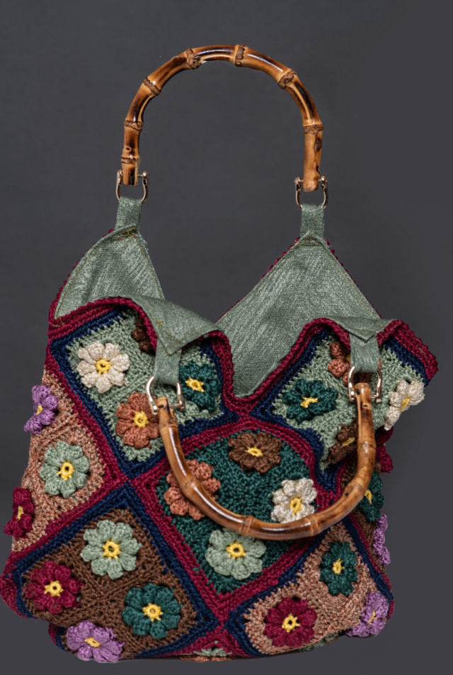 Women's Crochet Tote Bag "Giardino Fiorito"