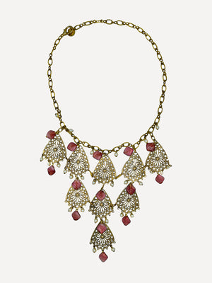Necklace Pink Beads