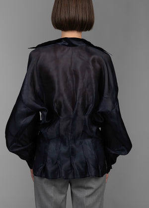 Organza Silk Blouse Midnight Blue