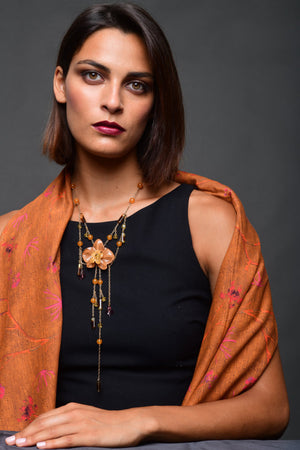 Women's Scarf "Oriental Ramage" Rusty Orange