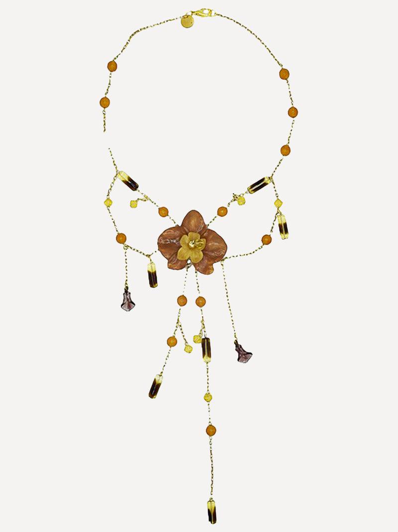 Pendant Necklace Flower-Motif