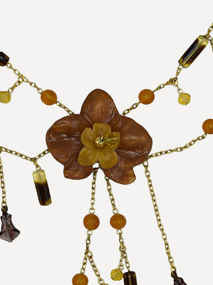 Pendant Necklace Flower-Motif