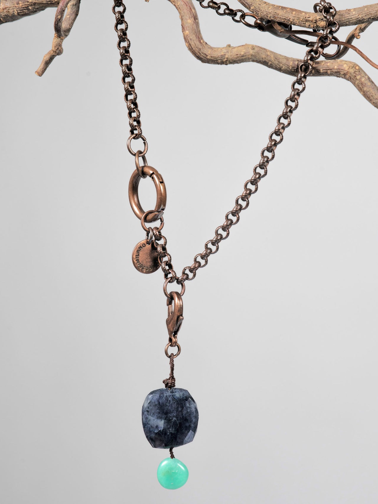 Pendant Necklace Sapphire Root “Springtime Party”