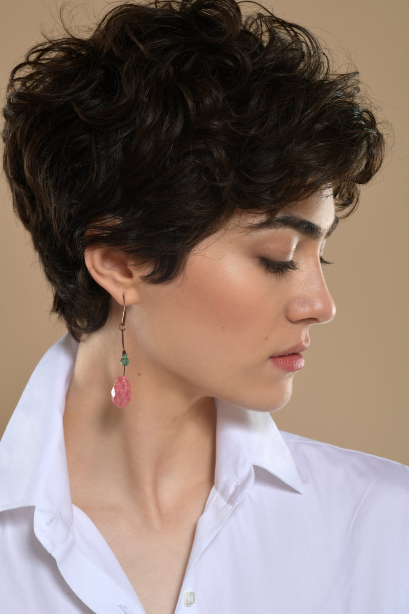Drop Earrings "La Rose" Aventurine