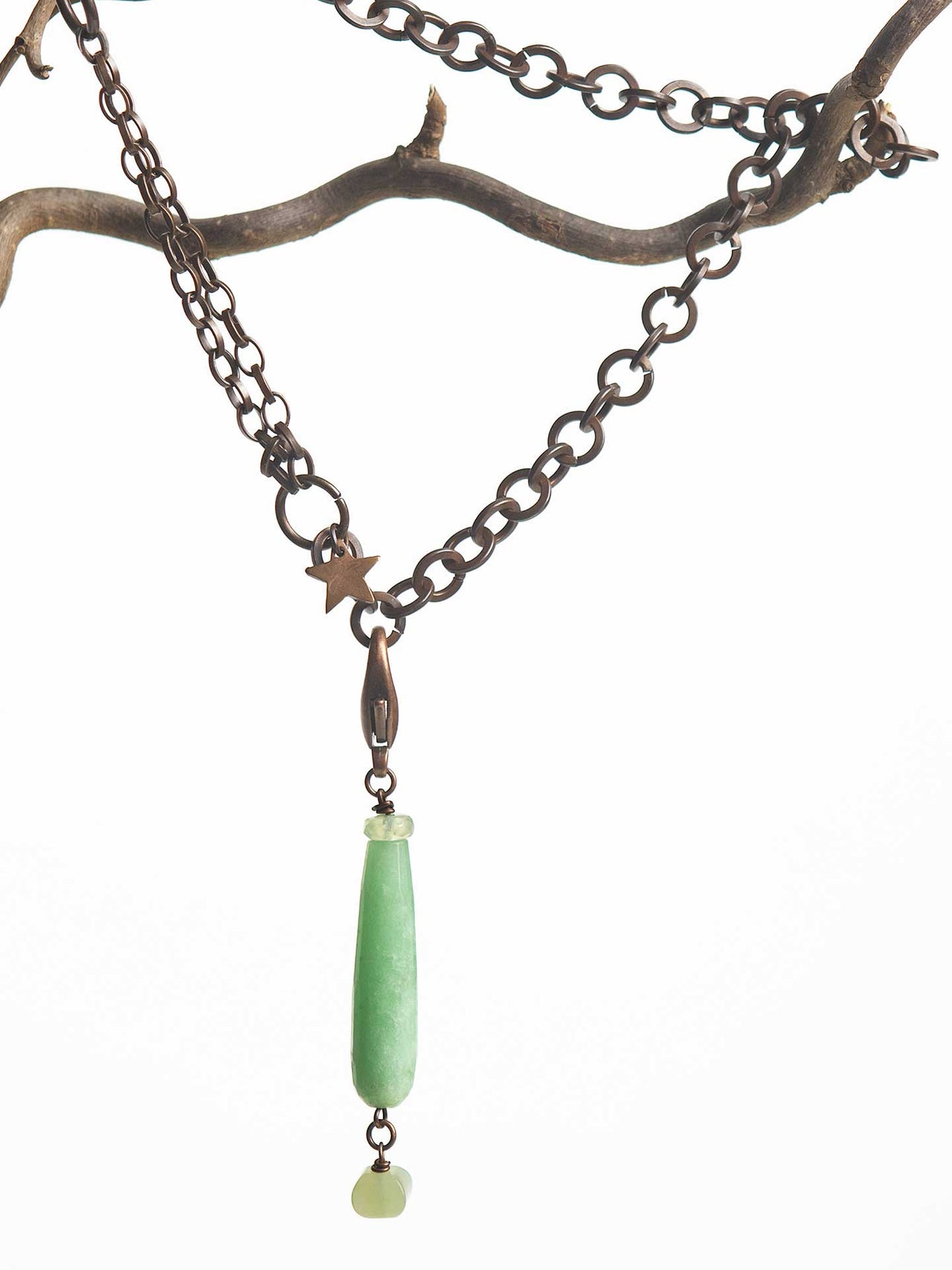 Pendant Necklace “Drops in the Air” Jade