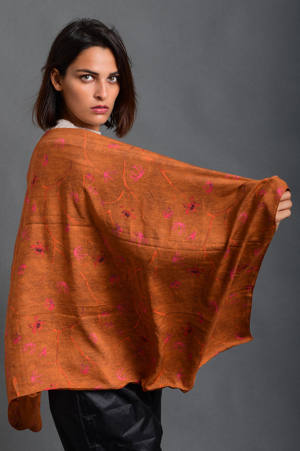 Women's Scarf "Oriental Ramage" Rusty Orange