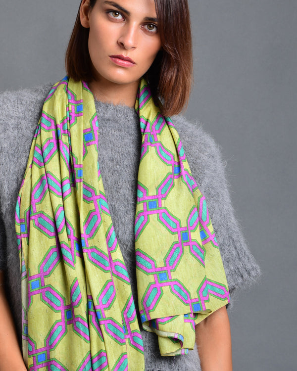 Women's Scarf "Octagonal Gallery" Blue