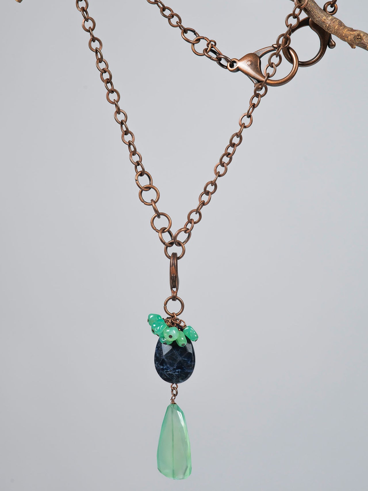 Pendant Necklace Sapphire Root “Springtime Party”