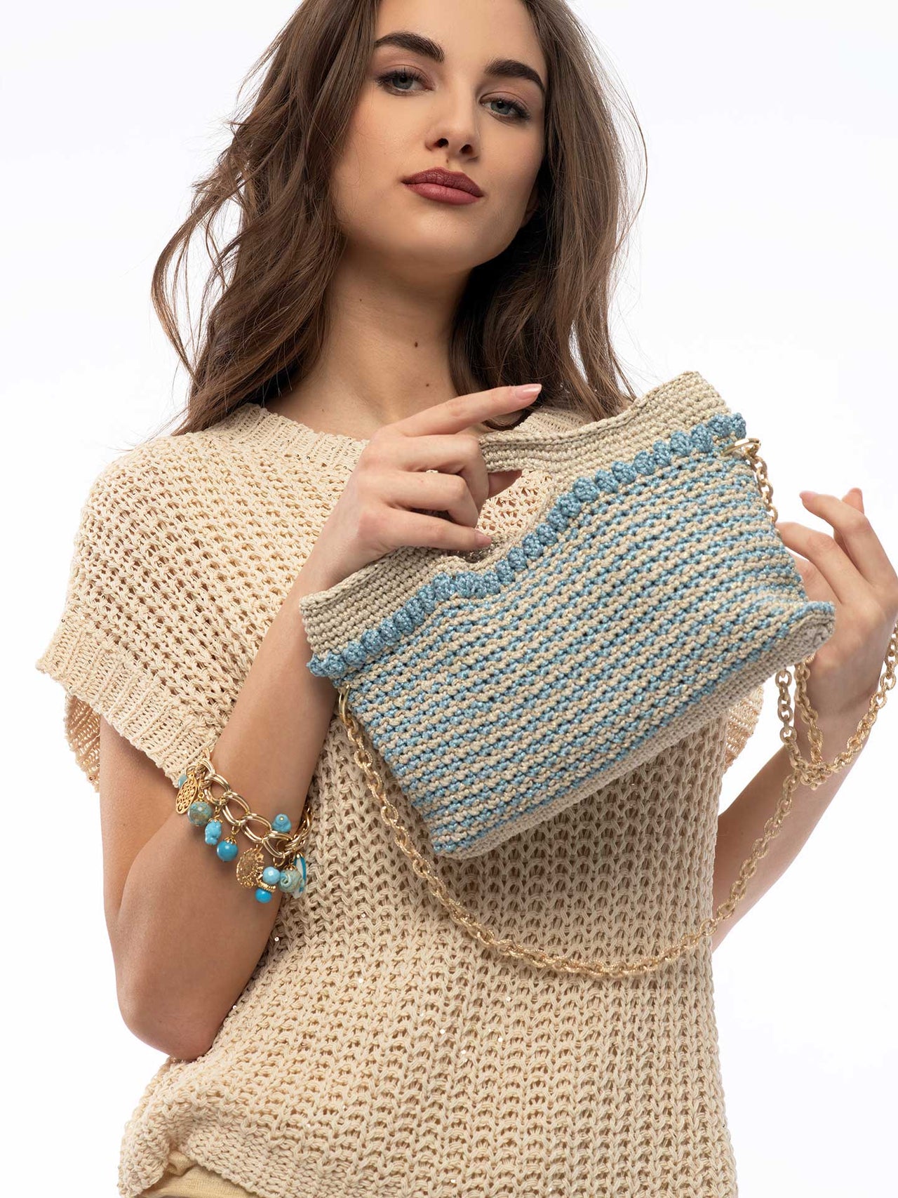 Crochet Mini Bag Azure Blue