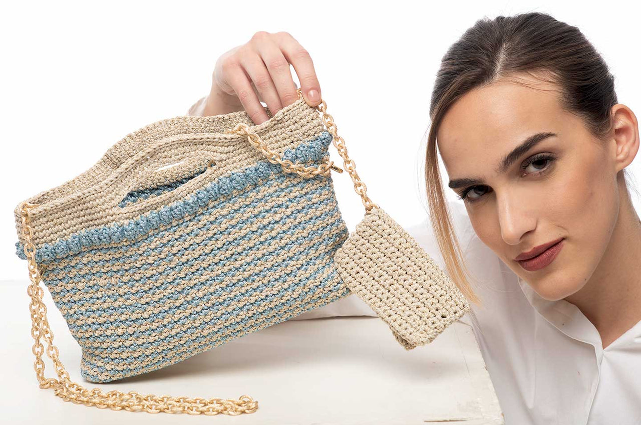 Crochet Mini Bag Azure Blue