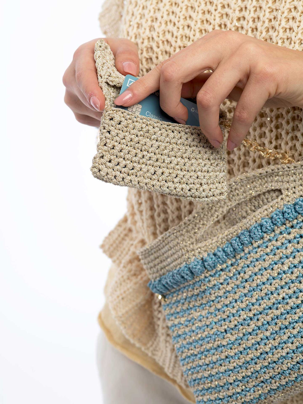 Crochet Mini Bag Azure Blue