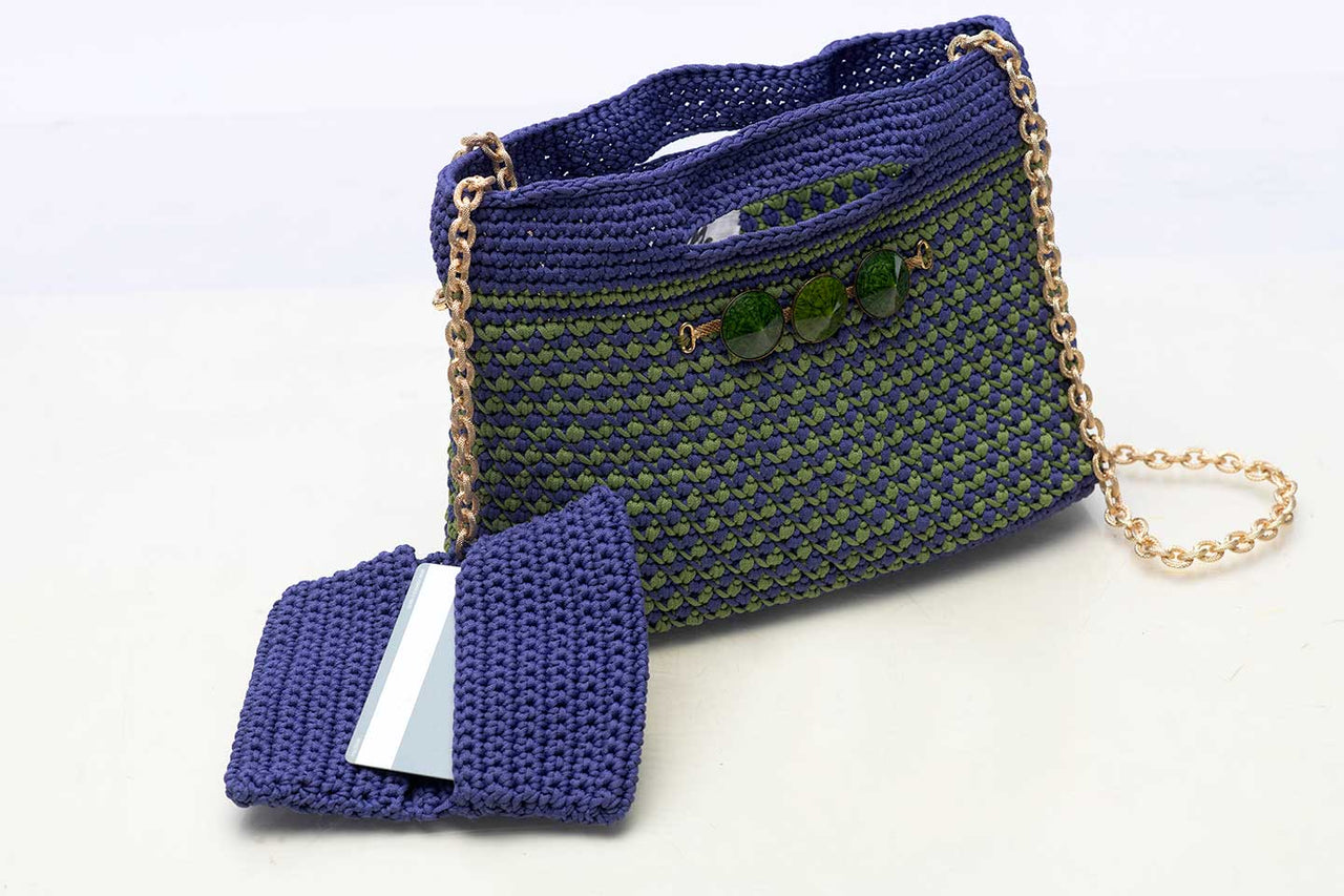 Crochet Mini Bag Lilac Green