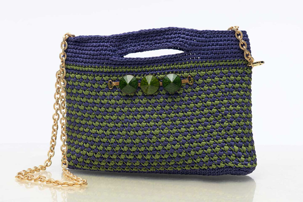 Crochet Mini Bag Lilac Green