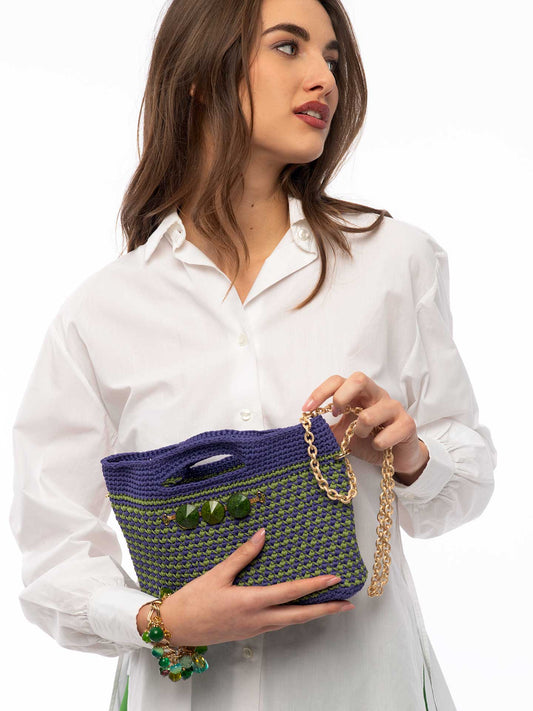 Crochet Mini Bag Lilac Green