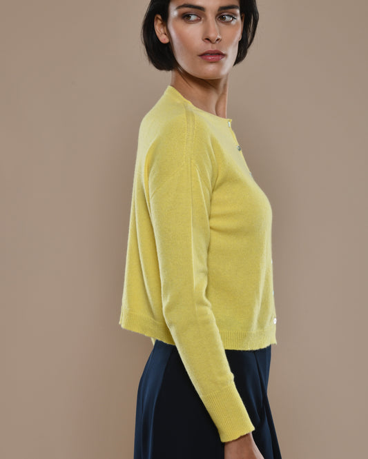 Women's Cashmere Cardigan Limone