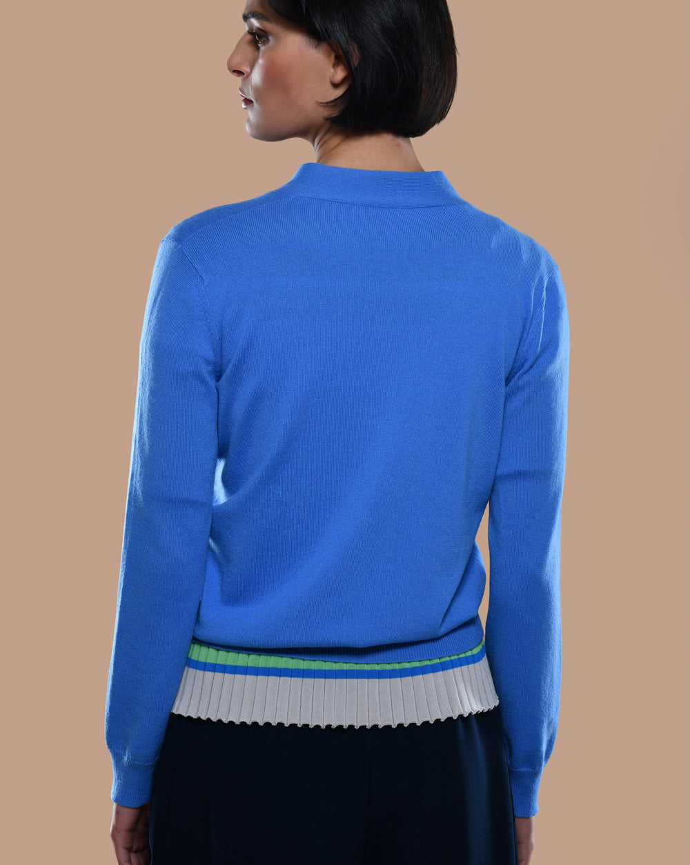 Women's Twin Set Cashmere Cardigan/Cotton Crepe T-Shirt Sea Blue