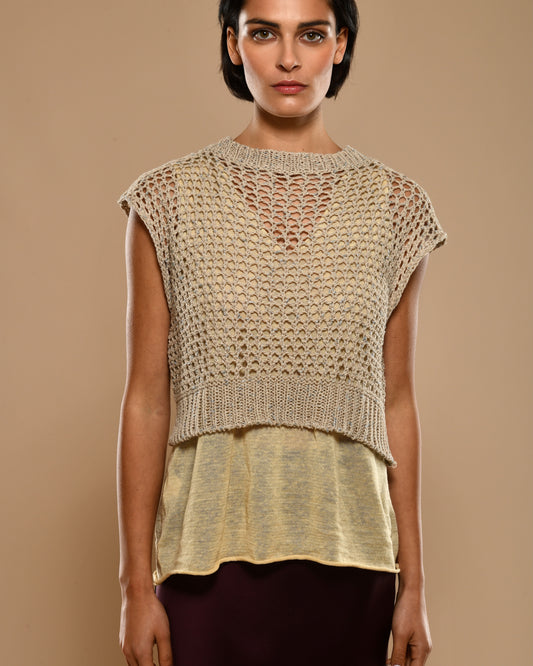 Women's Cotton Gilet Taupe