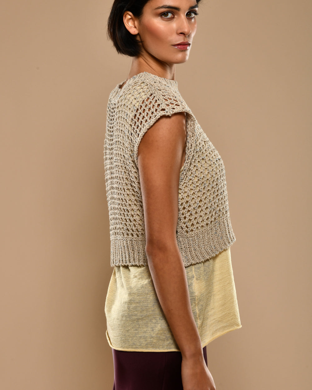 Women's Cotton Gilet Taupe