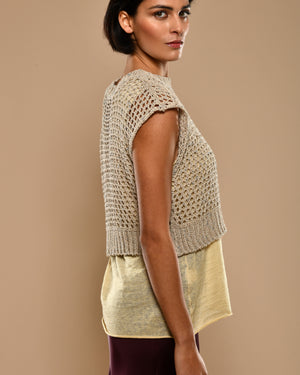Women's Cotton Gilet Taupe