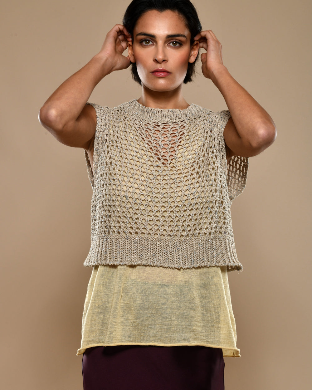 Women's Cotton Gilet Taupe