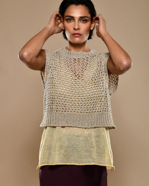 Women's Cotton Gilet Taupe