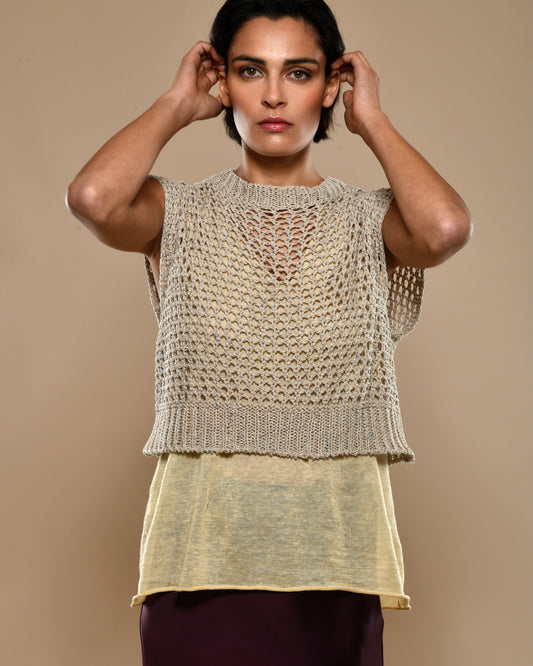 Women's Cotton Gilet Taupe