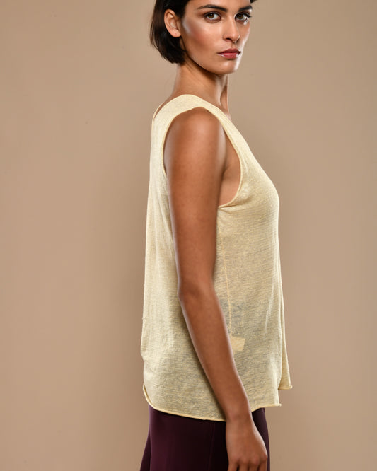 Women's Linen V-Neck Tank Top