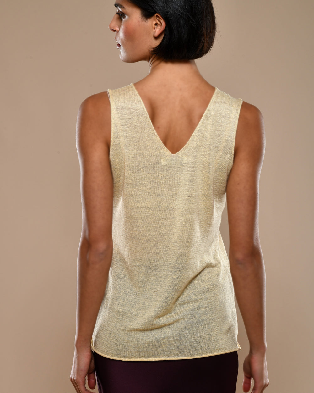 Women's Linen V-Neck Tank Top