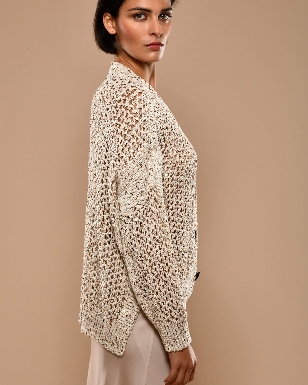 Women's Cotton Cardigan Sequins