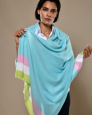 Women's Cashmere Scarf Azure Blue