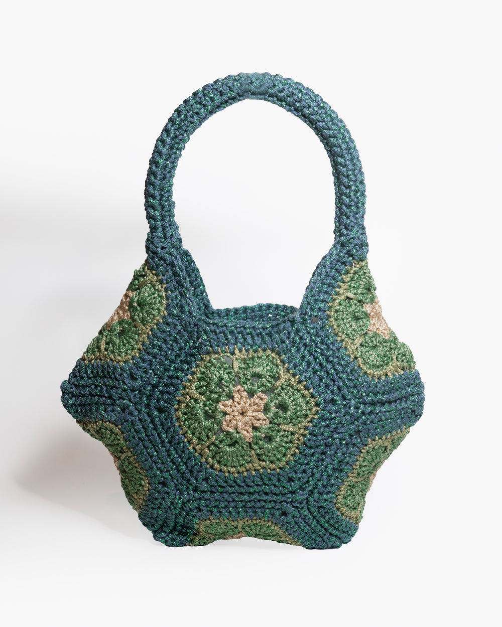 Hexagonal crocheted mini bag 