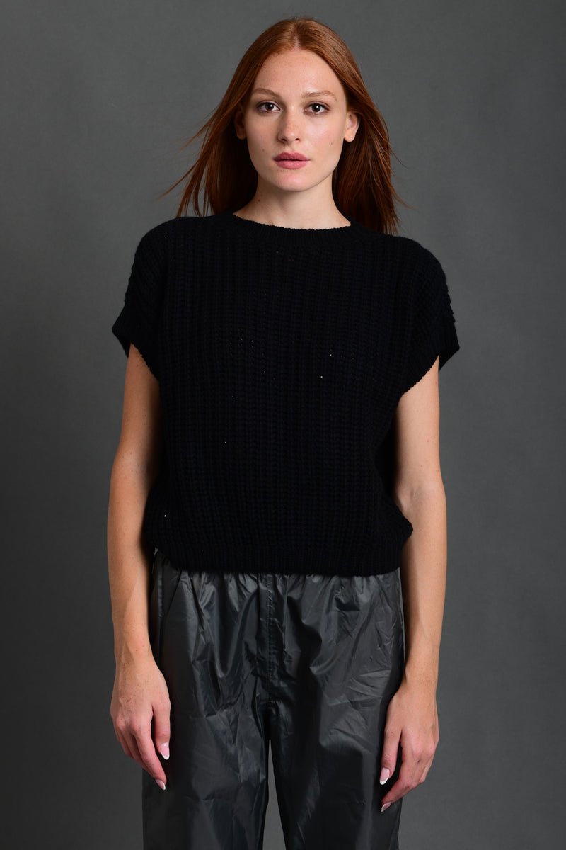 Women's Sweater Wool Crewneck Black