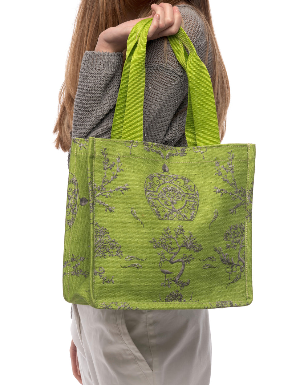Women’s Cotton Tote Bag “Easy Smart” Acid Green