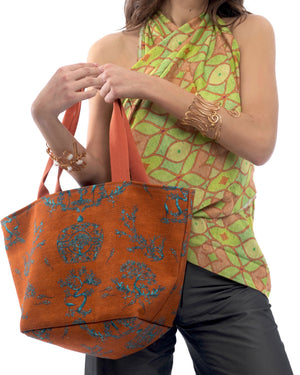 Women’s Cotton Tote Bag “St Tropez” Rusty Orange