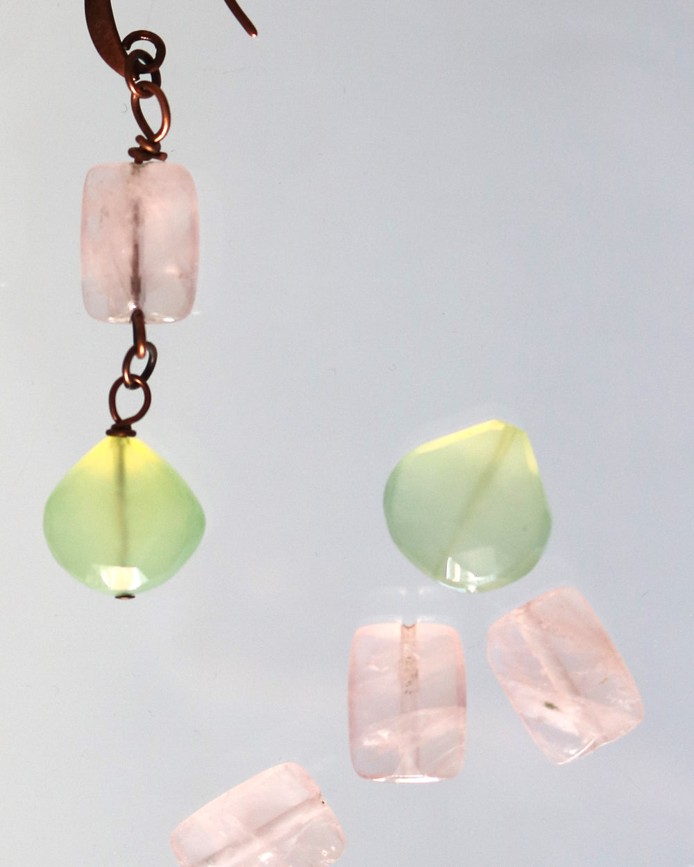 Drop Earrings "L'Air de Temps" Pink Quartz