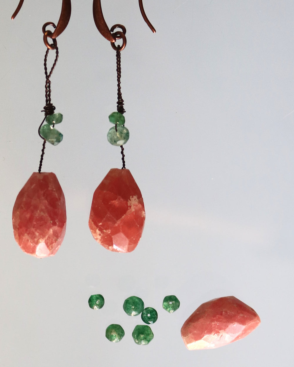 Drop Earrings "La Rose" Aventurine